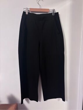 Kit and Ace Black Cropped Wide-Leg Pants